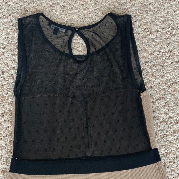 Black & Tan Dress, Sheer at top, M - Picture 5 of 5